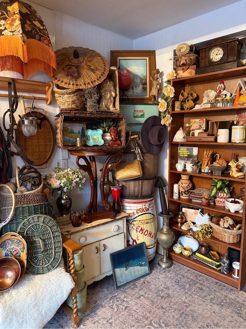 Vintage Eclectic Home Décor Display - Multicolor